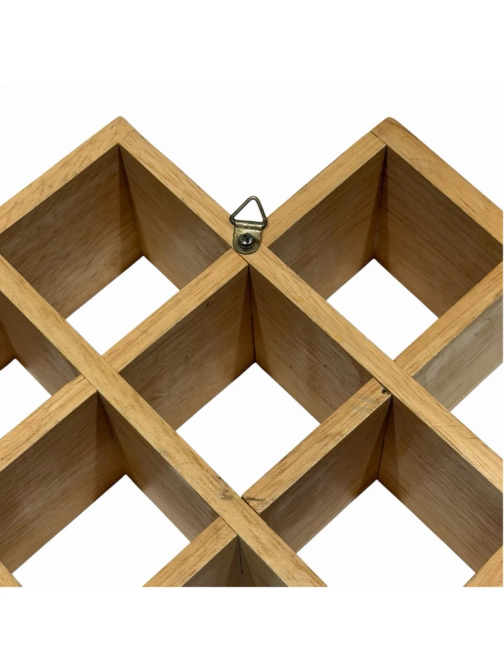 Wood Wall Display Shelf Shadow Box 14 Cubby Hanging Mini Cube Display Spice Rack